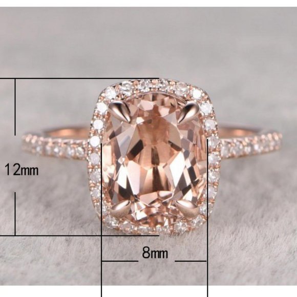 New 18k Rose Gold Plated Oval Cut Champagne Ring - Picture 4 of 5